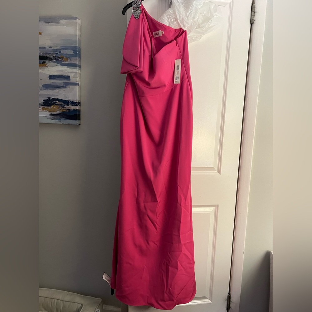Eliza J One Shoulder Pink Dress
